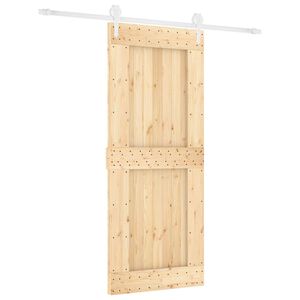 vidaXL Posuvné dveře Přírodní a bílá 85 x 210 cm Masivní borové dřevo